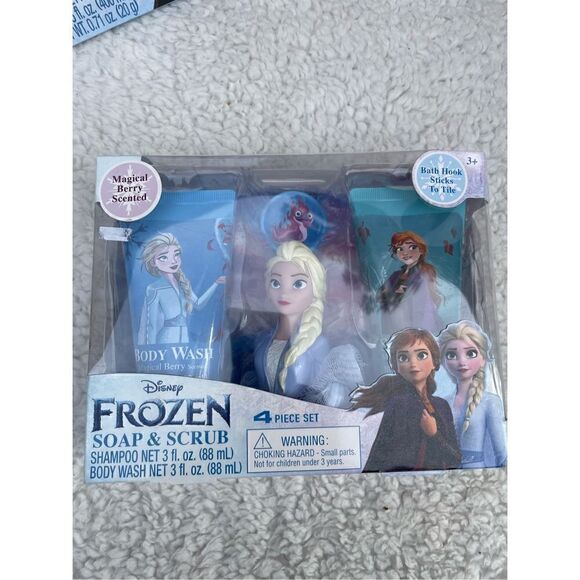 Disney Frozen Bath Time Activity Set And Soap Scrub Set w/ Elf Plushie - Picture 3 of 8